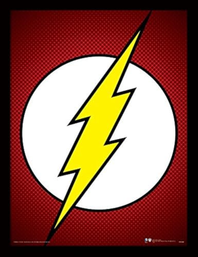 Pyramid International DC Comics (The Flash Symbol) 30x40 cm gerahmter Druck, 250GSM PAPERWRAP MDF, Mehrfarbig, 44 x 33 x 4 cm