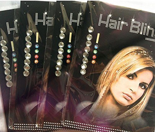 Miya 1 Set Hair Bling bunt Haarschmuck Glitzersteine zum einfädeln Kinder Strassteine steinchen Glitzer Frisur Haarkristalle ohne Hitze einfädeln HB001 (HB002)