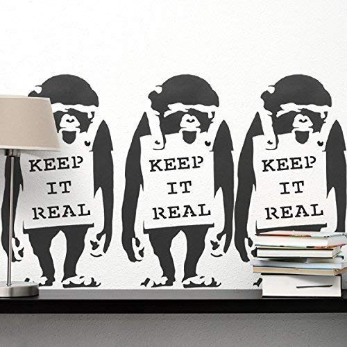 Banksy Schablone - Keep It Echt Affee | Wiederverwendbar Wohndeko & Kunst Handwerk Malerei Schablone - halb geschliffen Durchsichtig Schablone, XXL/ 54X102CM