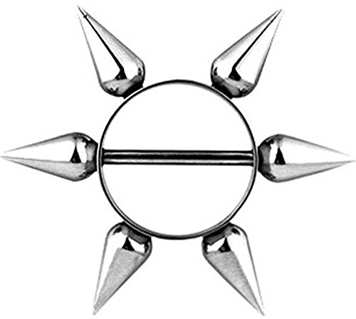 beyoutifulthings STACHEL-Ring Brustwarzen-Piercing Intim-Piercing Brust-Piercing Nippel-Piercing Edelstahl Silber 1,6mm 16mm