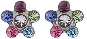 Tiny Tips Ohrstecker Tiffany-Fassung hypoallergen (Edelstahl Gänseblümchen)