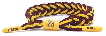 Lorh's store Basketball Team Sterne Armbänder Hand weben verstellbare Sport Schnürsenkel Armband (② Lebron James)