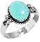 Jeweloporium 925 Sterling Silber Ringe für Frauen Größe 61(19.4) Aqua Chalcedon Edelstein Jahrgang Silber Ringe Weihnachten - Geschenk Solitär Schmuck