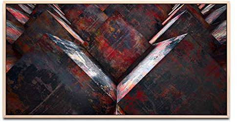 Metall Blöcke ca. 130x70cm Wandbild inklusive Schattenfugenrahmen naturfarbend - Panorama Leinwand Bild XXL Format Wandbilder Wohnzimmer Wohnung Deko Kunstdrucke