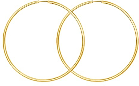 EDELIND Ohrringe Damen Creolen Gold 60 mm 333 Gelbgold Ohrringe Gold 8 Karat Echt Gold Breite 2mm Goldschmuck Damenohrringe mit Schmuck Geschenk Box