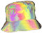 NewL Damen Regenbogen Reflektierender Fischer Bucket Sun Glow in The Dark Hut, Grau, Einheitsgröße, grau, Einheitsgröße