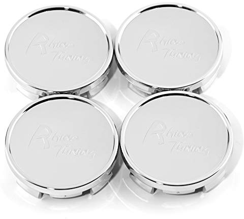 RhinoTuning 4 Stück Radnabenkappen Silber OD 63mm ID 59mm, Snap‑on‑Fit | ABS, OD 63mm ID 59mm, Robust & UV-beständig, Geeignet für 2006-2016 Aveo Impala RAM Compass Rad, 52110398AA 8840 Felgendeckel