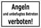 Melis-Folienwerkstatt Schild Angeln Betreten verboten 30x20cm - Bohrlöcher - 3mm Aluverbund – 20 VAR S00110-004-A