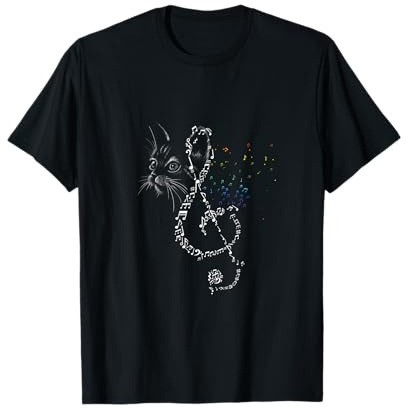 Notenschlüssel Katze Kätzchen Noten Musik Melodie Geschenk T-Shirt