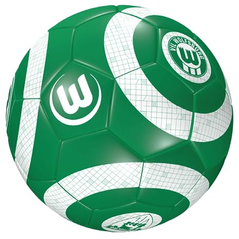 VfL Wolfsburg Fußball - Classic - Ball Gr. 5 grün-weiß - Plus Lesezeichen Wir lieben Fußball
