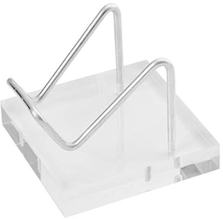 Harilla Acero Inoxidable Mineral Fósil Soporte Exhibidor Estante Acrílico Base de Soporte para Minerales de Cristal Piedras de ágata Decoración