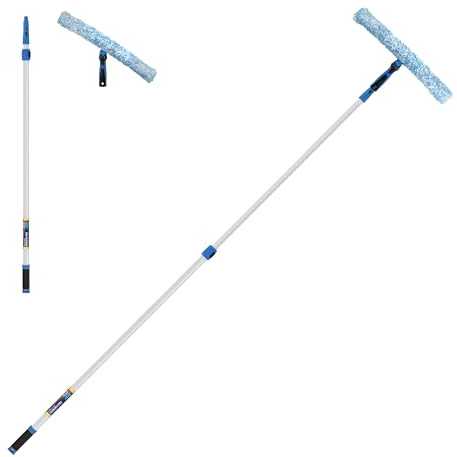 Unger 18 Professional Grip Window Cleaner Scrubber with 8' Connect & Clean Pole