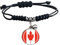 Geflochtenes Armband mit Kanada-Flagge, verstellbar, aus Nylon, Kristall, Souvenir, modisches handgefertigtes Armband für Damen und Herren