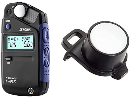 Sekonic FLASHMATE L-308X Belichtungsmessgerät für Fotografen und Filme, Schwarz/Blau & SE JL37 Lumidisc für L308S-schwarz