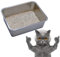 KUNWU Maison de Toilette en Acier Inoxydable pour Chat, Chien et Lapin, résistante à la Corrosion, Taille XL (60 x 40 cm), 15 cm de Profondeur