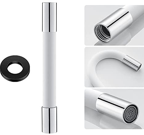 FGYZYP Tubo di prolunga universale per rubinetto, tubo di estensione schiumogeno girevole a 360°, flessibile regolabile per allungamento del rubinetto tubo in silicone per cucina, bagno, giardino,