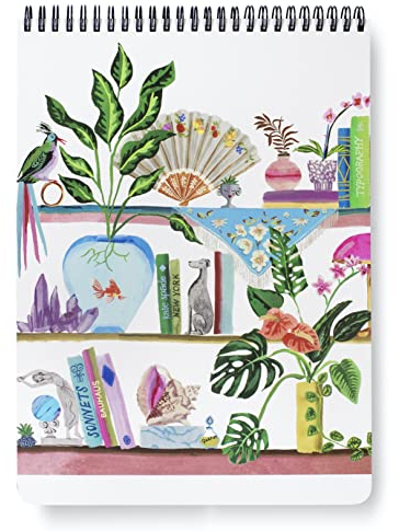 Kate Spade New York Large College Ruled Notebook, Top Spiral Notebook with 160 Pages, 11.75 x 8.5 Writing Pad, Bookshelf