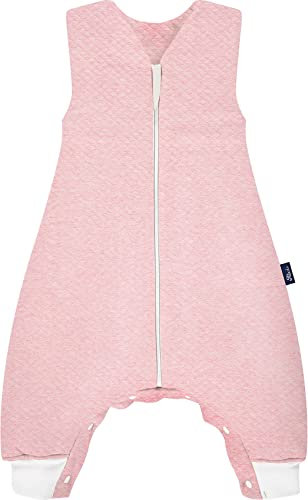 Alvi Sleep-Overall Baby Schlafsack mit Füßen Special Fabric Babyschlafsack Kinderschlafsack aus Baumwolle (100 cm, Quilt Rosé)