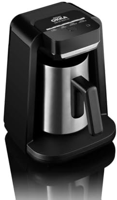 Arzum Okka Türkische Kaffeemaschine, Mokka Machine, 700W, Milch-Türkischen Kaffee Zubereitung, 5 Tassen Kapazität, Edelstahl Kaffeekanne mit Mixer, Akustische und LED Warnsysteme, Chrom