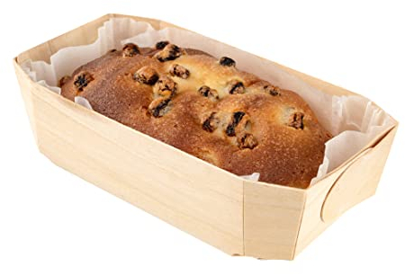 Restaurantware Taipei Holz-Backformen, 100 Stück, ofenfertig, Einweg-Kastenformen, mit Papiereinlagen, fettdichte Holzbehälter zum Backen für Bananenbrot, Hackbraten und mehr