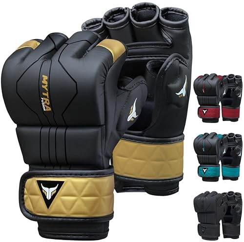 MMA Handschuhe für Herren und Damen — Atmungsaktive Open-Palm Sparring Handschuhe, Grappling Handschuhe für Kickboxen, Muay Thai, Käfigkampf, MMA & Kampfsport Training