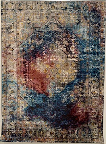 Muratap Vintage Teppich Picasso Heriz - Traditioneller Kurzflor Teppich Klassiches Design Orient Muster, Weich und Pflegeleicht Oeko-TEX - Große: 200x290 cm - Farbe: Mehrfarbig