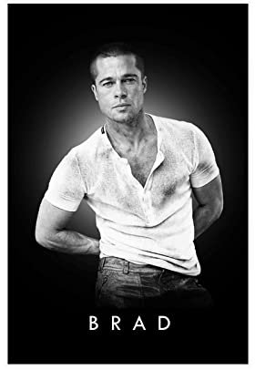 MOIT Star Brad Pitt Leinwand-Poster, Wandkunst, Dekoration, Bild, Gemälde für Wohnzimmer, Schlafzimmer, Dekoration, Rahmen-Stil, 60 x 90 cm