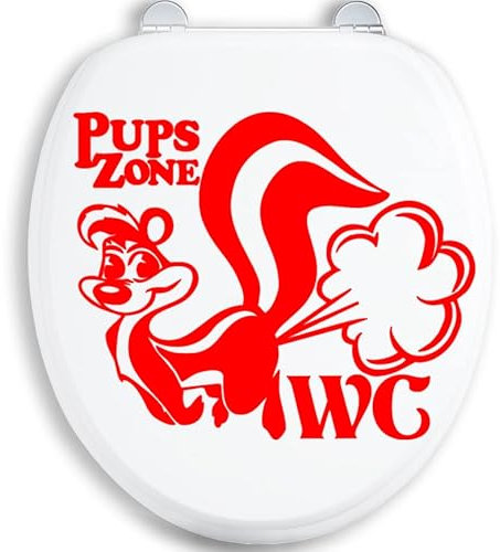 12x10cm Pups Zone WC Deckel Toilettendeckel Bad Klo Aufkleber Sticker Tunin Wandtattoo 1xxx Toiletten Badezimmer