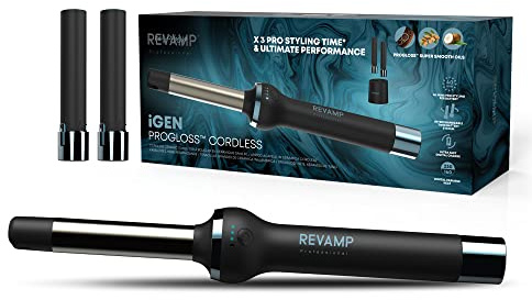 Revamp iGen Progloss Cordless Ceramic Curling Tong for Short & Long Hair, Frizz-Free Results with Advanced Intelligent Heat Control