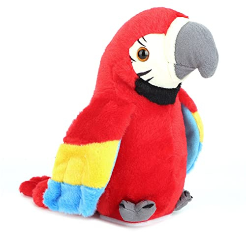 Akozon Loro Hablando, Dibujos Animados Lindo Grabación Eléctrica Aprendizaje De Felpa Eléctrica Juguete De Educación Temprana (Rojo) Hablante Repite