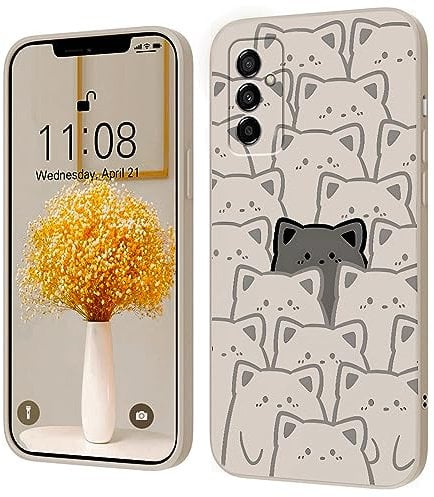 PAIX Creative Cartoon Silicone Soft Case Compatible with Samsung Galaxy M23 5G, [Katze Pattern] Anti -Fall Protective Cover,