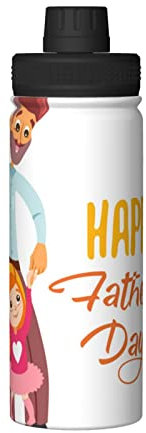 LOUJIN Tazza isolata per sport all'aria aperta con stampa del papà da figlia 510 ml, pratico bollitore in acciaio inossidabile a doppio strato