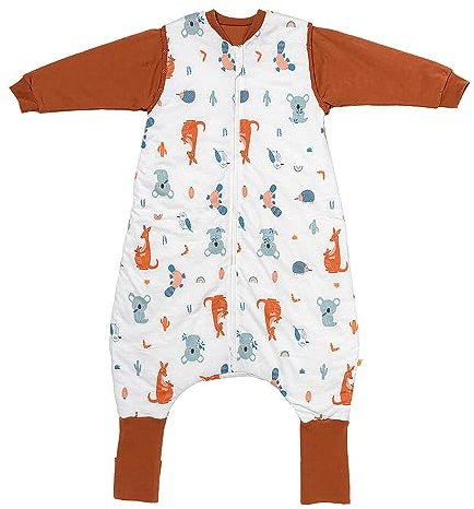 schlummersack Baby Schlafsack mit Füßen ganzjährig 2.5 Tog 80 cm Känguru | Schlafsack mit Beinen und verlängerten Bündchen für eine Körpergröße von 80-90cm | Schlafsack mit Ärmel