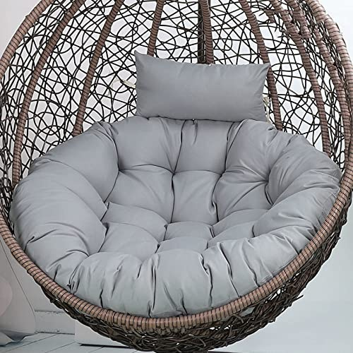 CojíN para Colgar En Forma De Huevo,CojíN para SillóN Colgante De RatáN, Lavable CojíN para Columpio Para Interior, Mimbre RatáN Colgante Huevo Almohadillas,para JardíN(Size:120X105cm,Color:grey)