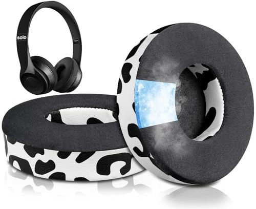 SoloWIT® Kühlgel Ersatzpolster Ersatz Ohrpolster für Beats Solo 2 & Solo 3 Wireless On-Ear Kopfhörer, Polster mit hoher Dichte Geräusch-Isolationschaum, zusätzliche Dicke