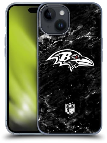 Head Case Designs Offizielle NFL Marmor Baltimore Ravens Artwork Gelhülle [Militärischer Schutzgrad] Kompatibel Mit Apple iPhone 15 Und Kompatibel Mit MagSafe