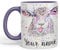 Vixar Personalised with Your Text Sheep Eve Farm Animals Art Coloured Ceramic Mug Cup Gift 330ml 11oz Custom Work Office Tea Coffee (Purple)