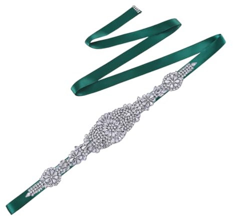 Disimlarl Frauen Gürtel Voller Strass Hochzeit Kleid Schärpen Brautjungfer Zubehör Kaftan Gürtel, Dunkles Gn-Band, One size