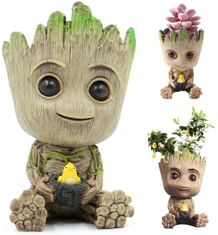Baby Groot Vaso di Fiori, Baby Groot Action Figures Fashion Guardians of The Galaxy Flowerpot Baby Cute Model Toy Pen Pot, Vaso a forma di Portapenne creativo per piante grasse e cactus