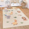 Paco Home Teppich Kinderzimmer Baby Krabbeldecke Krabbelmatte Spielmatte Waschbar rutschfest Regenbogen Planet Sonne Tiere Weich, Grösse:160x220 cm, Farbe:Beige