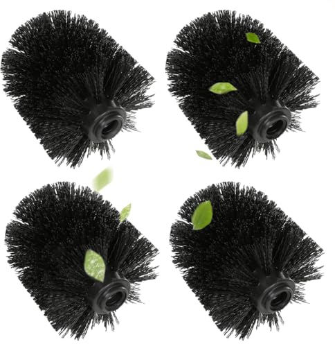 Omevett 4 Pcs Toilet Brush Head Replacement Screw On 12mm Antibacterial Universal Toilet Cleaning Brushes Head with Durable Stiff Bristles for Bathroom Toilet (Black)