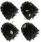 Omevett 4 Pcs Toilet Brush Head Replacement Screw On 12mm Antibacterial Universal Toilet Cleaning Brushes Head with Durable Stiff Bristles for Bathroom Toilet (Black)