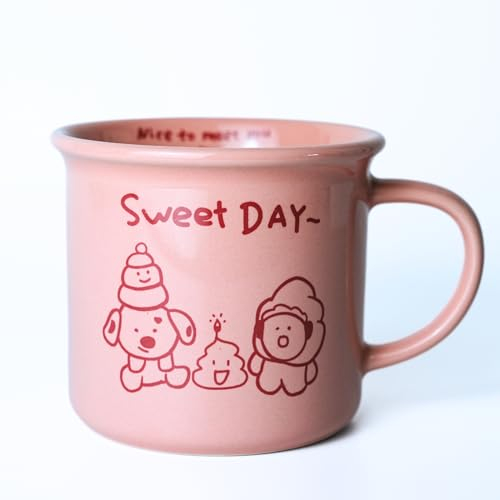 Erkundpresso.Tazza da Caffè in Ceramica 270ML -Tazza con Benedizioni - Tazza Colazione Tazzine in Idee Regalo Donna - Lavabili in Lavastoviglie,adatte per Microonde-Rosa