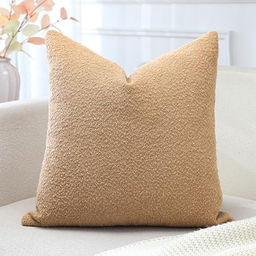 Artscope 1er Set Boucle-Kissenbezügen Wurfkissenbezug Moderne Dekokissen Kissenhülle Set Kissen Fall für Sofa Auto Schlafzimmer Zuhause Dekor 50x50cm, Braun
