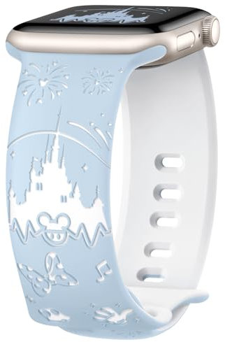 Joehwerr Cartoon Engraved Strap Compatible with Apple Watch Straps 40mm 41mm 38mm 42mm 44mm 45mm 46mm 49mm Women, Cute Soft Silicone Sport Band for iWatch SE3 Series 11 10 9 8 7 6 5 4 3 2 1