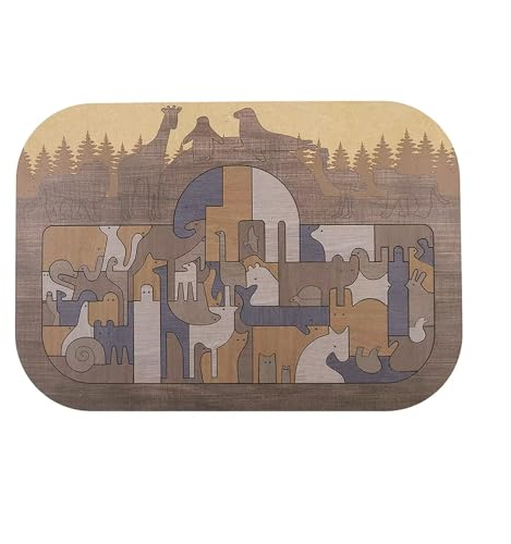 IQBrainPuzzles® Holzpuzzle Tiere Katzen, Puzzle 52 Teile, Unregelmäßige und Einzigartige Puzzleteile, Kleines Puzzle aus Holz für Kinder ab 12 Jahren und Erwachsene