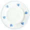 FranquiHOgar - Set de 6 Platos de Postre de Porcelana Premium Lubeck Blue - Diseño Elegante con Flores Azules - Apto para Microondas y Lavavajillas, Blanco y Azul, Porcelana