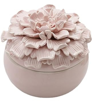 WXMYOZR Boîte à Bijoux Rose Porcelaine avec Couvercle, Bijoux à Fleurs en céramique Boîtes à Bijoux pour Filles Jar Jar Jar Jar Small en céramique Jar en céramique