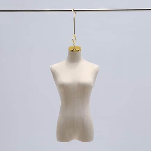 Schaufensterpuppe Schneiderpuppe Weiblich Geformte Weiße Form Mit Haken, Hängende Schaufensterpuppe Körper Leinen Stoffabdeckung Für Einzelhandel Boutique Shop Schneiderin, Dummy Torso Colthing Kleid