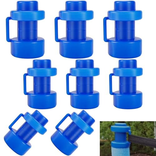 8 Stück Trampolin Endkappen Ø 25mm,Trampolin Kappen Pfostenkappen,Trampolin Abschlusskappen,Trampolin Zubehör,für Befestigung des Sicherheitsnetzes an den Netzstangen Trampolins(Blau)